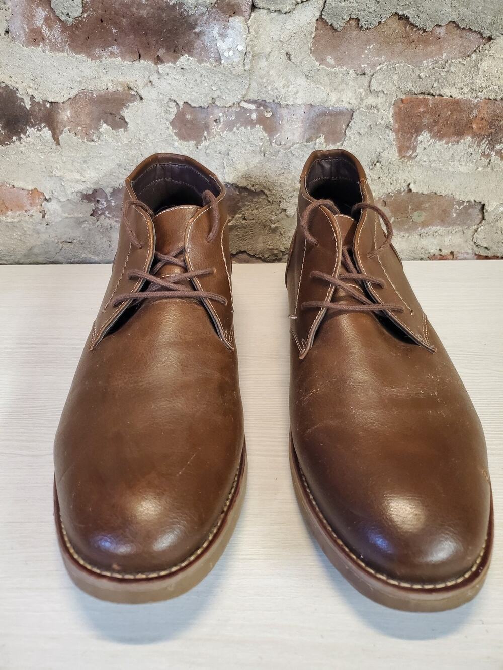 Dexter Mens Chukka Boots Size 14 Brown Faux Leather Lace Up Casual